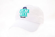 White adult cap with embroidered “HPL Punta Cana Since 2008” design by Hot Penguin, Ltd.