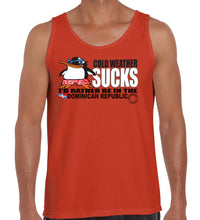 Hot Penguin, Ltd. Cold Weather Sucks tank top for men, Dominican Republic collection - Hot Penguin, Ltd.