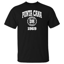 Punta Cana 1969 basic t-shirt in black. 100% cotton crew neck with Punta Cana 1969 logo printed on the front
