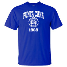 Punta Cana 1969 basic t-shirt in royal blue. 100% cotton crew neck with Punta Cana 1969 logo printed on the front