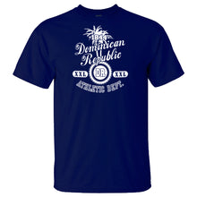 Dominican Republic Athletic Department basic t-shirt in navy blue. 100% cotton crew neck with Dominican Athletic Department logo printed on the front