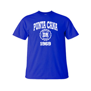 Punta Cana T-Shirts basic kid's tee in royal blue. This 100% cotton simple crew neck t-shirt features our Punta Cana 1969 logo printed on the front. Tagless printed label for maximum comfort.
