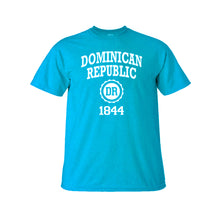 Punta Cana T-Shirts basic kid's tee in turquoise. This 100% cotton simple crew neck t-shirt features our Dominican Republic 1844 logo printed on the front. Tagless printed label for maximum comfort.